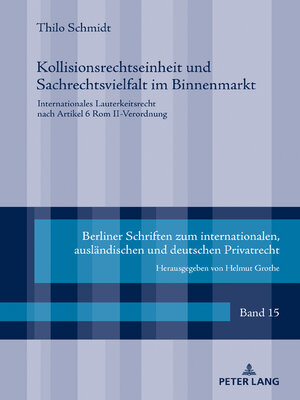 cover image of Kollisionsrechtseinheit und Sachrechtsvielfalt im Binnenmarkt